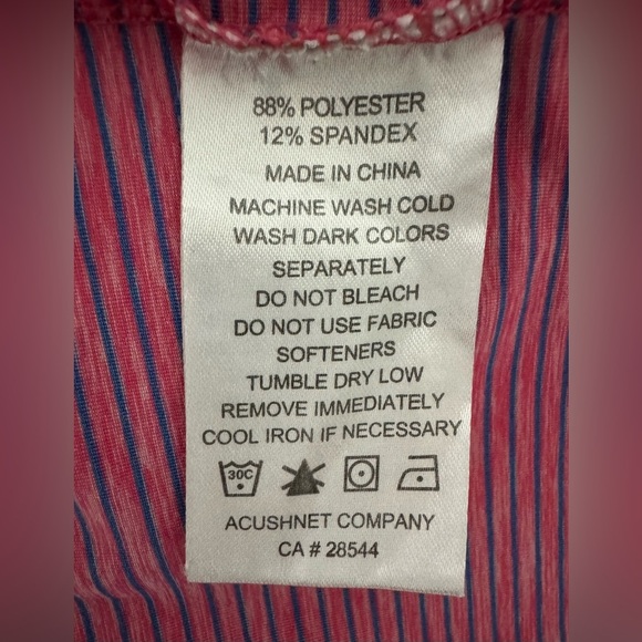 FootJoy Lisle Heather Stripe Golf Polo Shirt Pink/Blue Size Medium - Picture 5 of 11